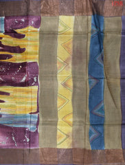 Burgundy Kadhi Tussar Silk Saree