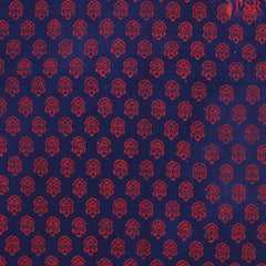 Navy Blue Cotton Print Running Material