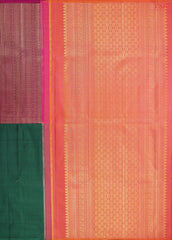 Dark Green & Dark Magenta Kanchipuram Silk Saree
