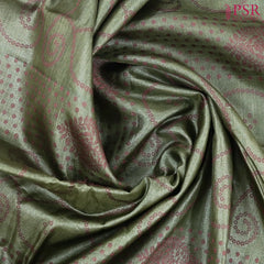 Army Green Banaras Tussar Silk Saree