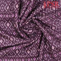 Jam Purple Semi Tassar Ikkat Print Running Material