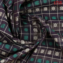 Dark Brown Kalakshetra Kovai Cotton Saree