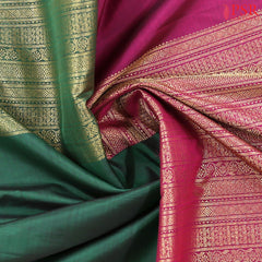 Dark Green & Dark Magenta Kanchipuram Silk Saree
