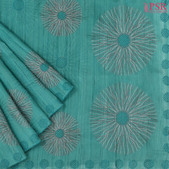 Turquoise Blue Kosa Embroidery Saree