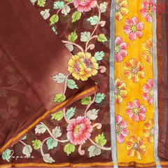 Mustard Yellow Chanderi Silk Cotton Dress Material