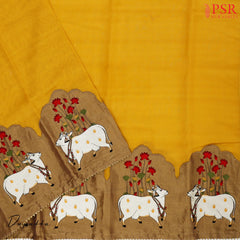 Mustard Yellow Silk Cotton Dress Material