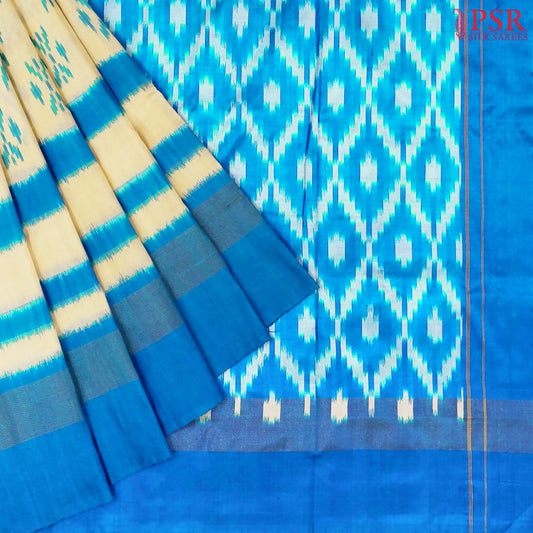 Bisque Beige Pochampally Silk Saree