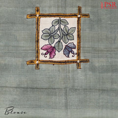 Olive Beige Kadhi Tussar Silk Saree