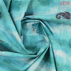 Cyan Blue Kanchi Cotton Saree
