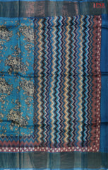 Chintamani Blue Kadhi Tussar Silk Saree