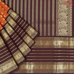 Copper Orange Kanchipuram Silk Saree