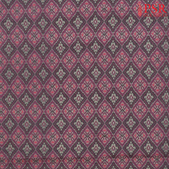 Brown & Burgundy Semi Tassar Ikkat Print Running Material