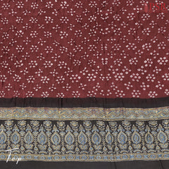 Redwood Brown Bandhini Silk Cotton Dress Material