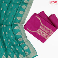 Magenta Silk Cotton Dress Material