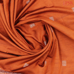 Rust Orange Jute Art Silk Saree