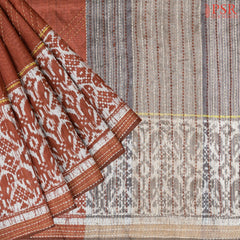 Chinese Maroon Semi Tussar Saree