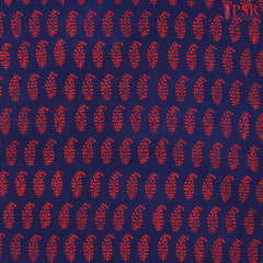 Navy Blue Cotton Print Running Material