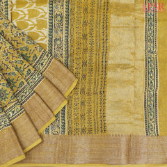 Olive Yellow Jaipur Cotton Printed Saree