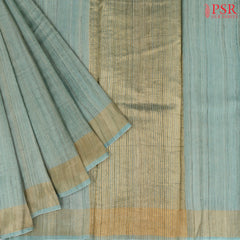 Mint Green Kadhi Tussar Silk Saree