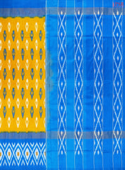 Amber Yellow Pochampally Silk Saree