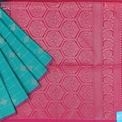 Virdigris Blue Soft Art Silk Saree