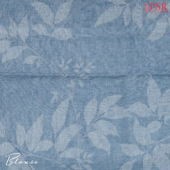 Light Steel Blue Linen Saree