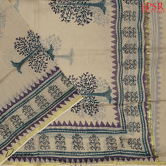 Royal Beige Semi Tassar Dress Material