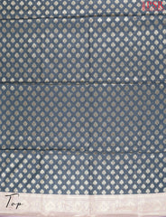 Slate Grey Banaras Silk Cotton Dress Material