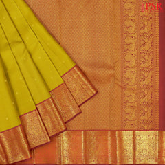 Olive Yellow Kanchipuram Silk Saree