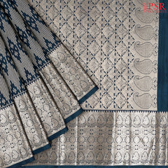 Prussian Blue Kanchipuram Silk Saree