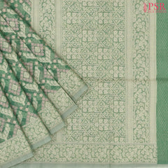 Green Manipuri Cut Wok Saree