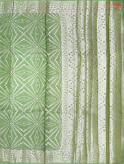 Bud Green Banaras Tussar Silk Saree