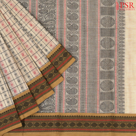 Beige Kalakshetra Kovai Cotton Saree