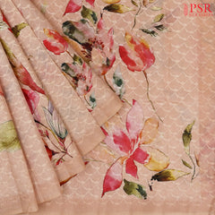 Peach Semi Dupion Saree