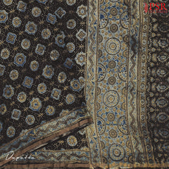 Redwood Brown Bandhini Silk Cotton Dress Material