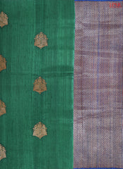 Dark Green Banaras Jute Silk Saree