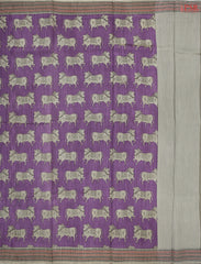 Dark Lavender Munga Silk Saree