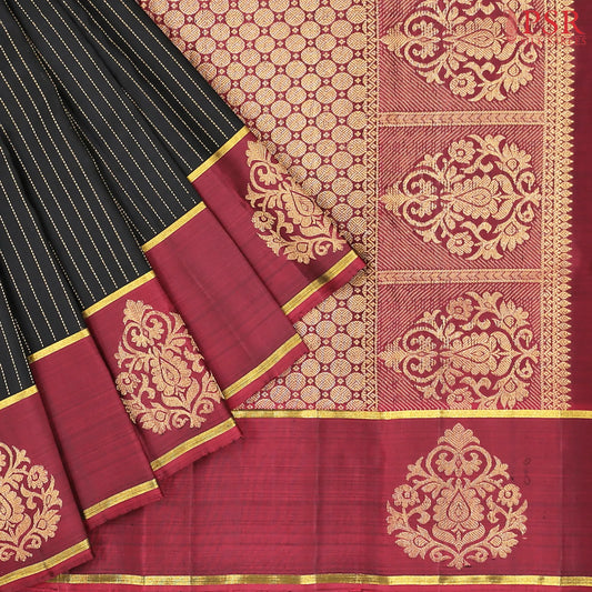 Black Kanchipuram Silk Saree