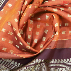Copper Orange Kanchipuram Silk Saree