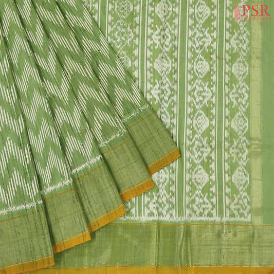 Pistachio Green Pochampally Silk Ikat Saree