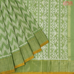 Pistachio Green Pochampally Silk Ikat Saree