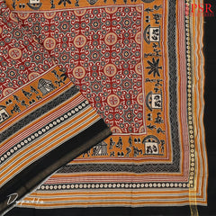 Black Chanderi Dress Material