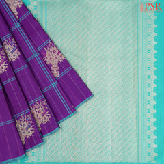 Dark Purple Kanchipuram Silk Saree