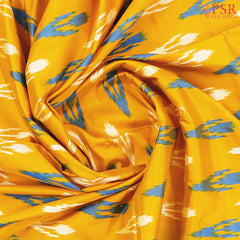 Amber Yellow Pochampally Silk Saree