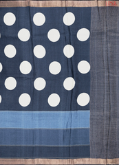 Dark Space Blue Kadhi Tussar Silk Saree