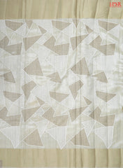 Beige Green Silk Saree