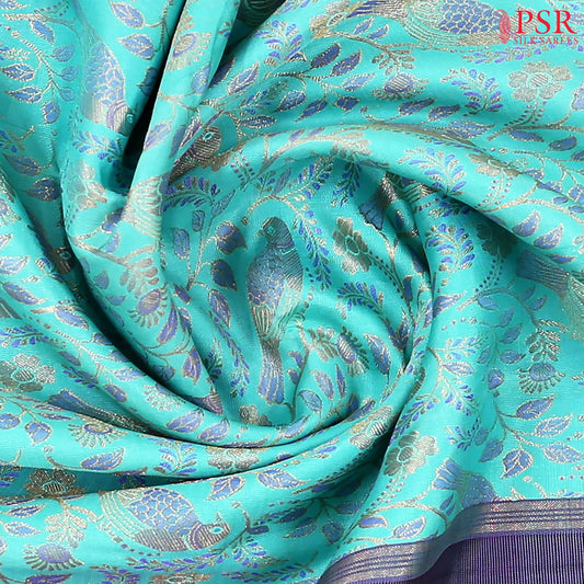 Turquoise Blue Bridal Kanchipuram Silk Saree