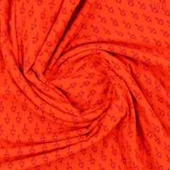 Vermilion red Jaipur Cotton Print Running Material