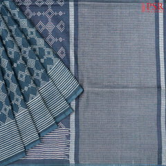 Teal Blue Linen Saree