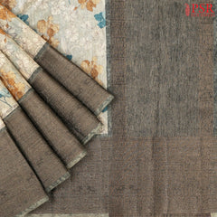 Echo Grey Bamboo Silk Sarees